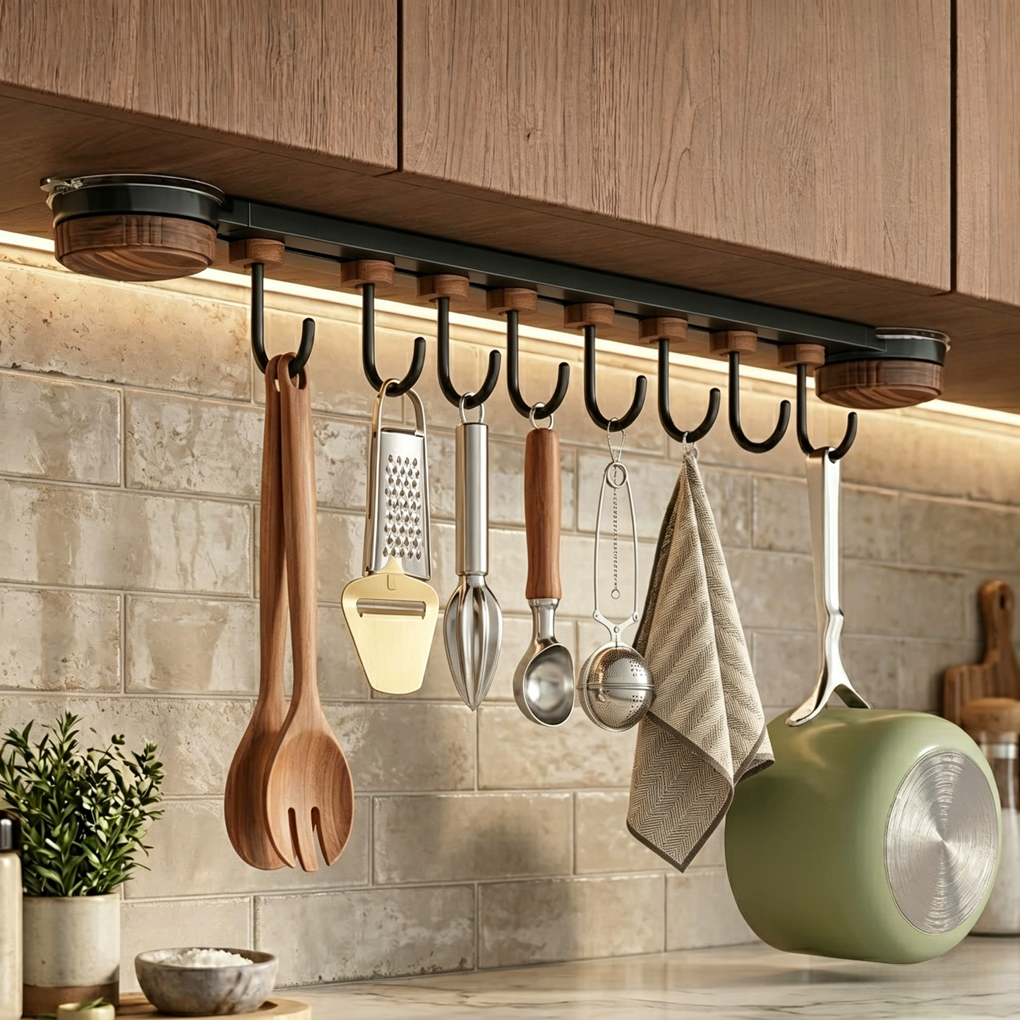Vintage Suction Cup 8-Hook Rack
