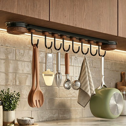 Vintage Suction Cup 8-Hook Rack